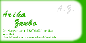 arika zambo business card